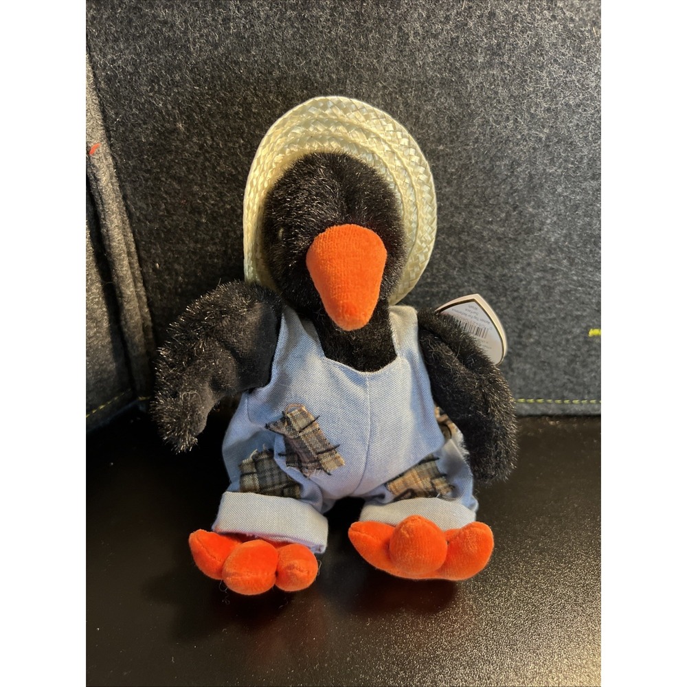 Ty Beanie Babies  The Attic Collection ~Cawley~  farmer crow 9" Plush‎ Retired